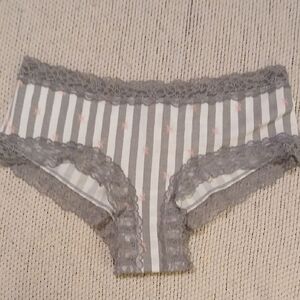 Victoria's Secret Gray and White Striped Panties